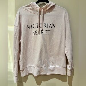 Victoria's Secret Light Pink Pullover Hoodie with Black Logo